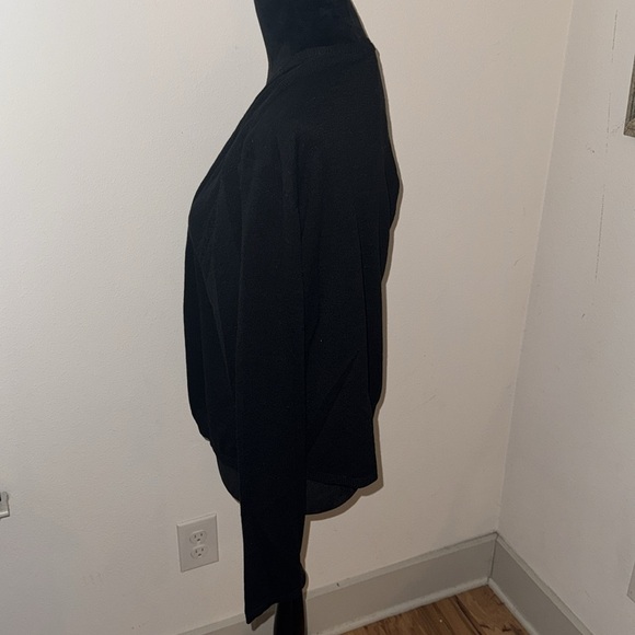 J. Jill black linen cotton blend open lightweight black cardigan Sz L new - Picture 2 of 7